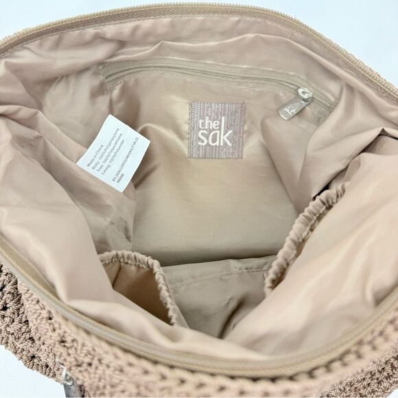 The Sak Taupe Tan Soft Crochet Knit Single Strap Crossbody Shoulder Bag - Picture 12 of 15